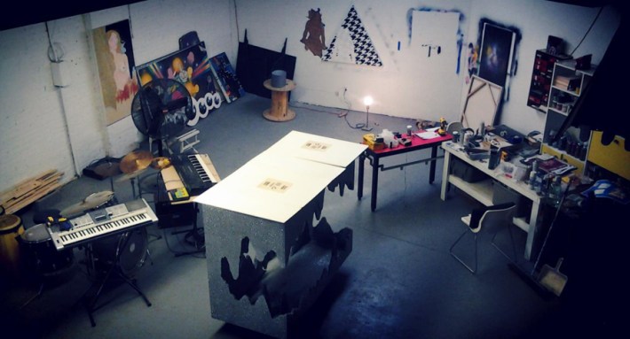 Felipe Pereira Goncalves’ studio in Baltimore.