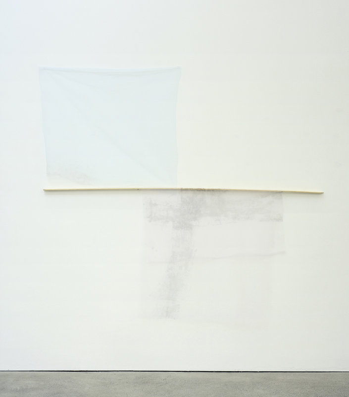 Mitzi Pederson, Untitled, 2014, Tulle, wood, ink, 68 x 76 x 1 inches. Courtesy of Ratio 3