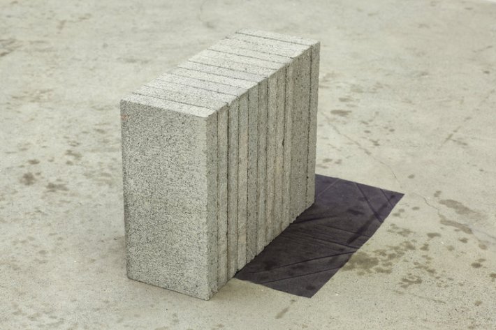 Mitzi Pederson, Untitled, 2014, Concrete, tulle, 15 ½ x 14 ½ x 25 ½ inches. Courtesy of Ratio 3