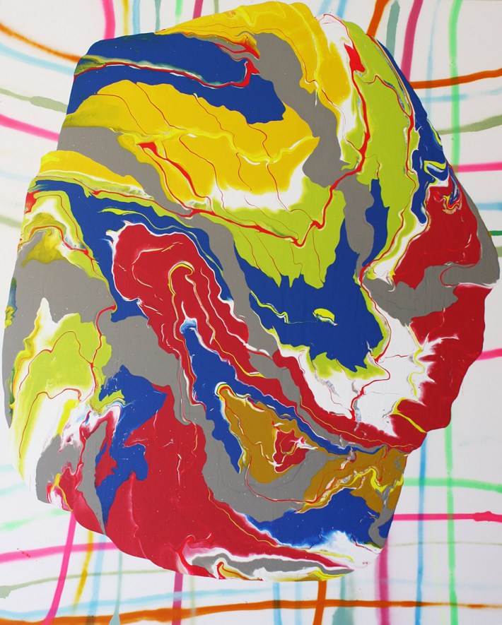 Jenny Sharaf | Untitled (4), 2014. Paint on canvas. 48" x 60". Image courtesy of Johansson Projects and the artist 