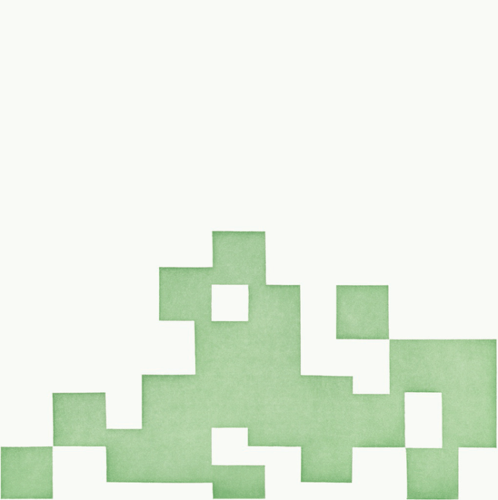 Richard Tuttle | Purple: Green No. 3 (happy), 2001, Color aquatint etching, 21 x 20 inches, Courtesy the artist(s) and Ratio 3, San Francisco